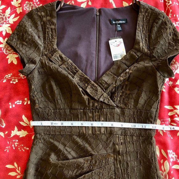 *NWT* Snake-Print Pleated-Waist Sweetheart Neck Dress - Made in Canada- XXS - Picture 14 of 16